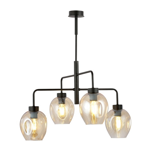 Lampa sufitowa LUKKA 4 BLACK/AMBER