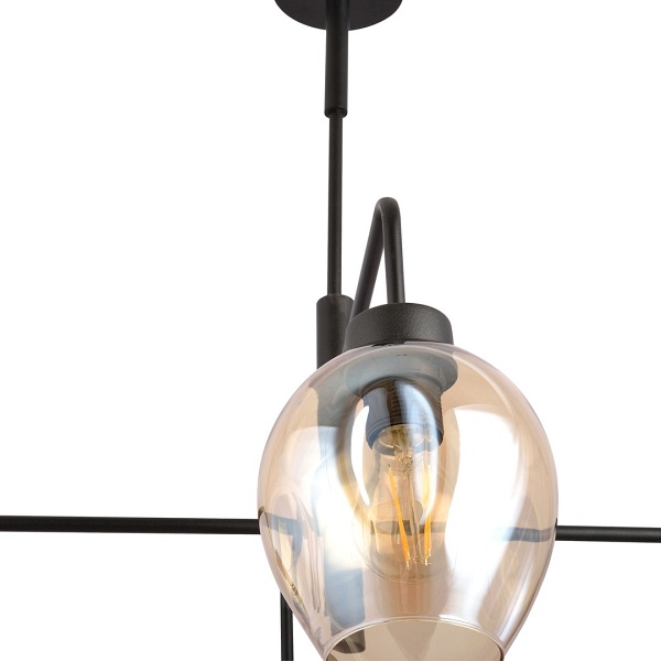 Lampa sufitowa LUKKA 4 BLACK/AMBER