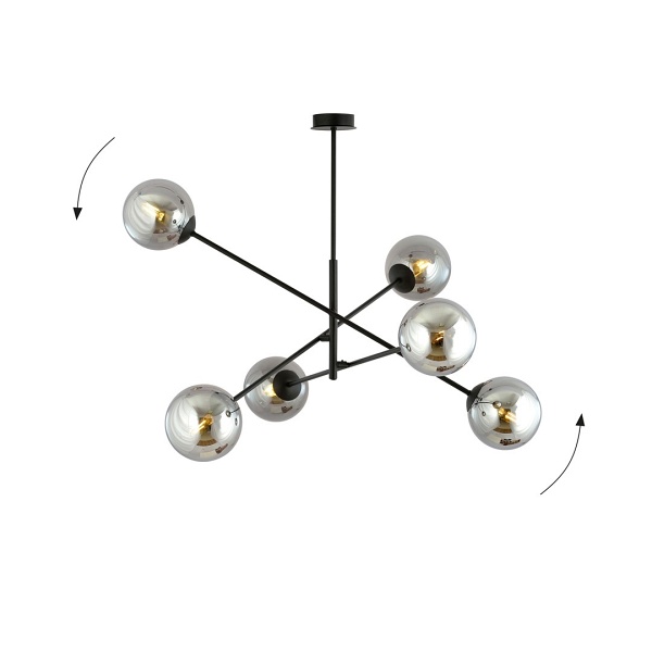 Lampa sufitowa LINEAR 6 BLACK/GRAFIT
