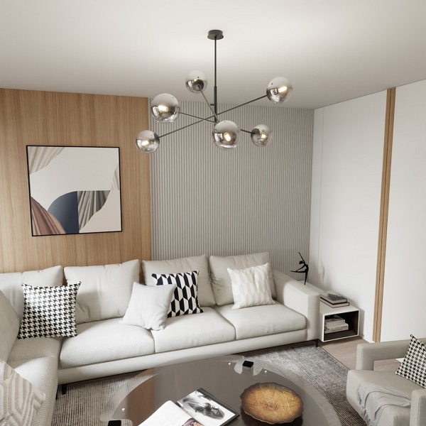 Lampa sufitowa LINEAR 6 BLACK/GRAFIT