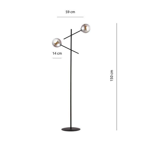 Lampa podłogowa LINEAR LP2 BLACK/GRAFIT