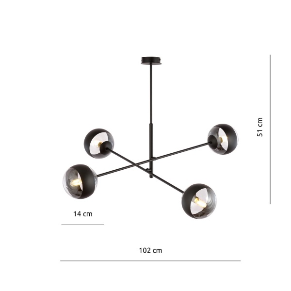 Lampa sufitowa LINEAR 4 BLACK/STRIPE
