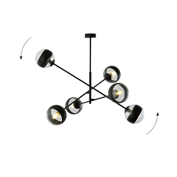 Lampa sufitowa LINEAR 6 BLACK/STRIPE