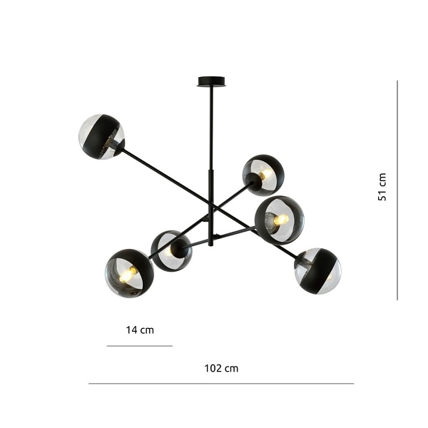 Lampa sufitowa LINEAR 6 BLACK/STRIPE