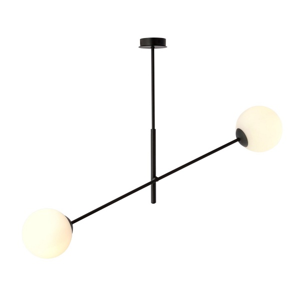 Lampa sufitowa LINEAR 2 BLACK/OPAL
