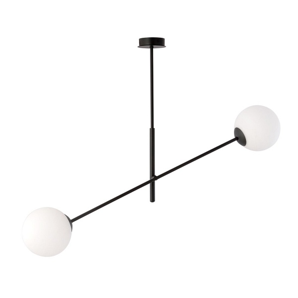 Lampa sufitowa LINEAR 2 BLACK/OPAL - Emibig