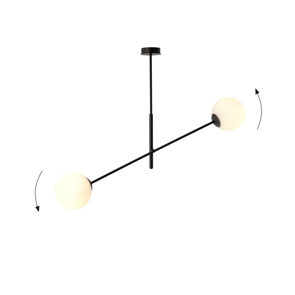 Lampa sufitowa LINEAR 2 BLACK/OPAL
