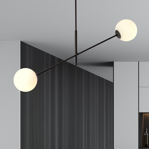 Lampa sufitowa LINEAR 2 BLACK/OPAL