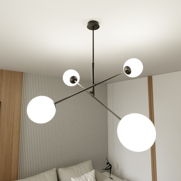 Lampa sufitowa LINEAR 4 BLACK/OPAL - Emibig