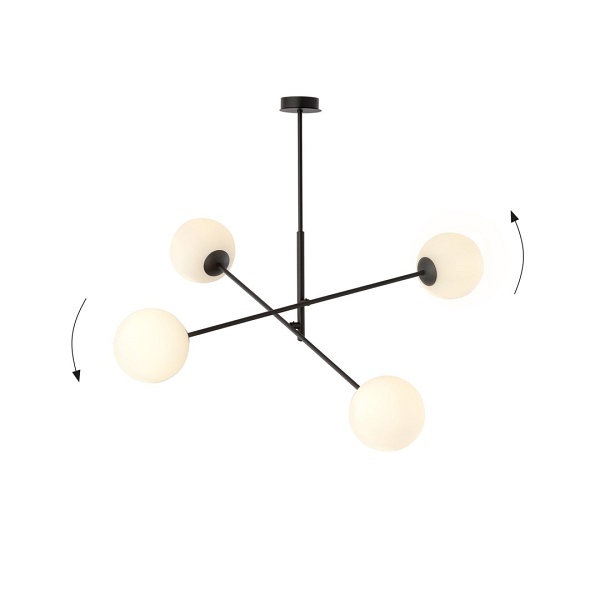 Lampa sufitowa LINEAR 4 BLACK/OPAL