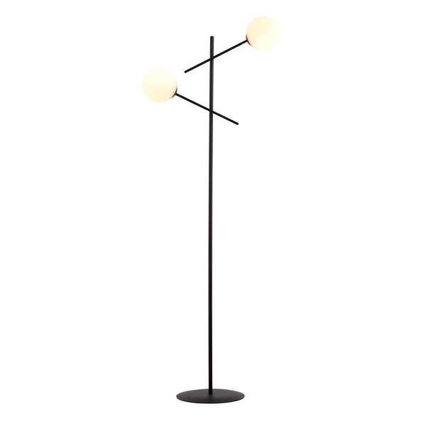 Lampa podłogowa LINEAR LP2 BLACK/OPAL - Emibig