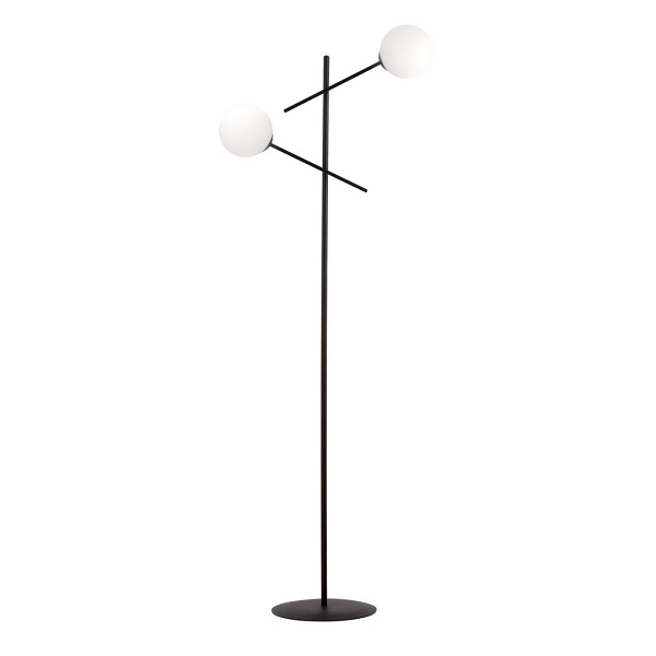 Lampa podłogowa LINEAR LP2 BLACK/OPAL - Emibig