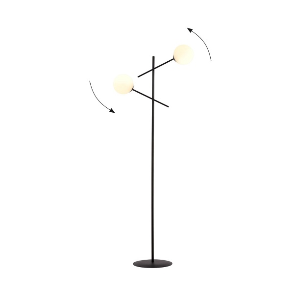 Lampa podłogowa LINEAR LP2 BLACK/OPAL - Emibig