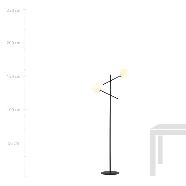 Lampa podłogowa LINEAR LP2 BLACK/OPAL - Emibig