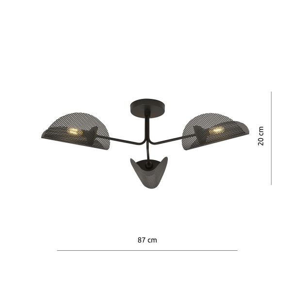 Lampa sufitowa GOMEZ 3 BLACK oprawa oświetleniowa