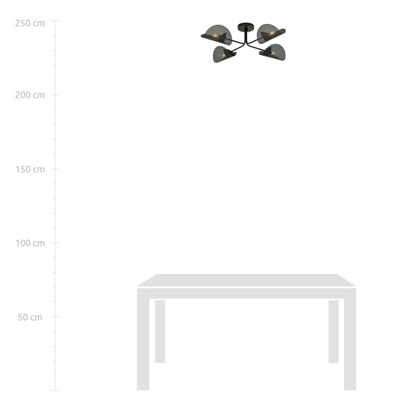 Lampa sufitowa GOMEZ 4 BLACK oprawa oświetleniowa