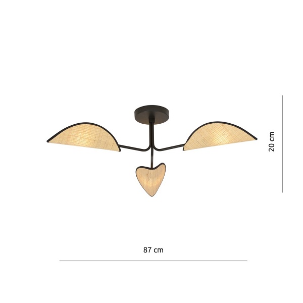 Lampa sufitowa GOMEZ 3 RATTAN