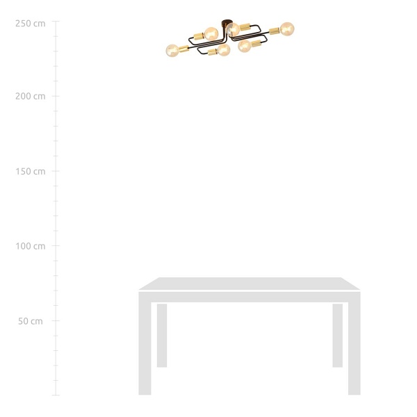 Lampa sufitowa VEKEN 6A GOLD