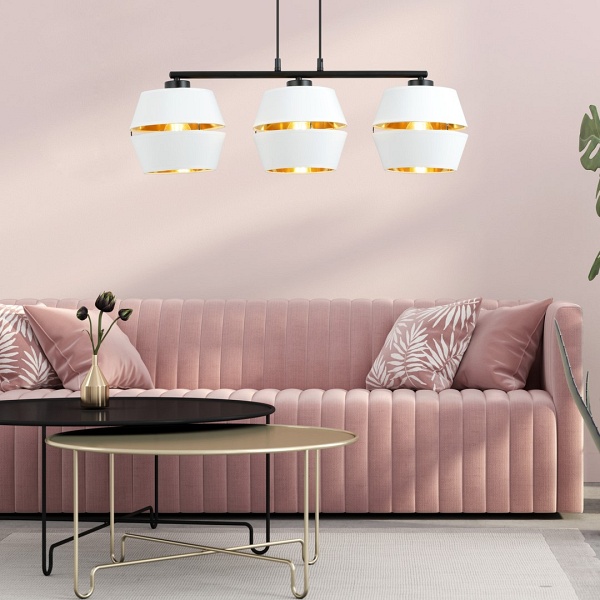 Lampa wisząca PIANO 3 WHITE/GOLD