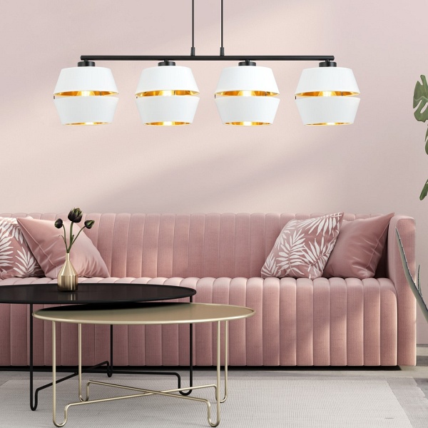 Lampa wisząca PIANO 4 WHITE/GOLD