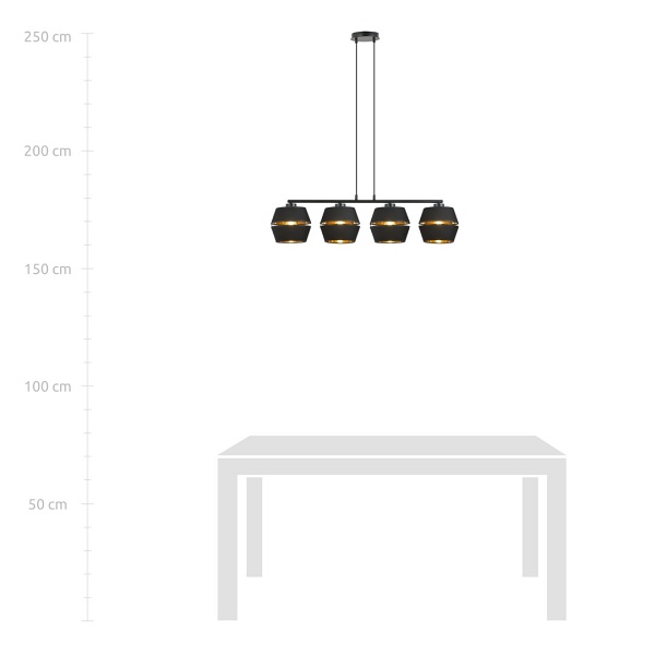 Lampa wisząca PIANO 4 BLACK/GOLD