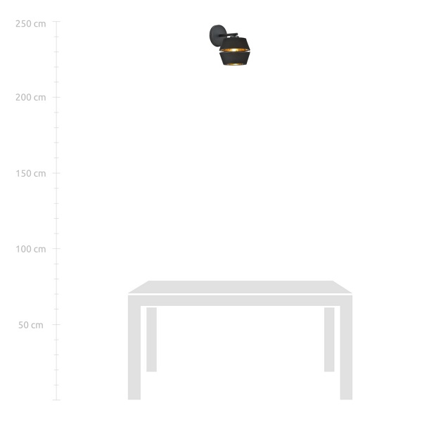 Kinkiet PIANO K1 BLACK/GOLD