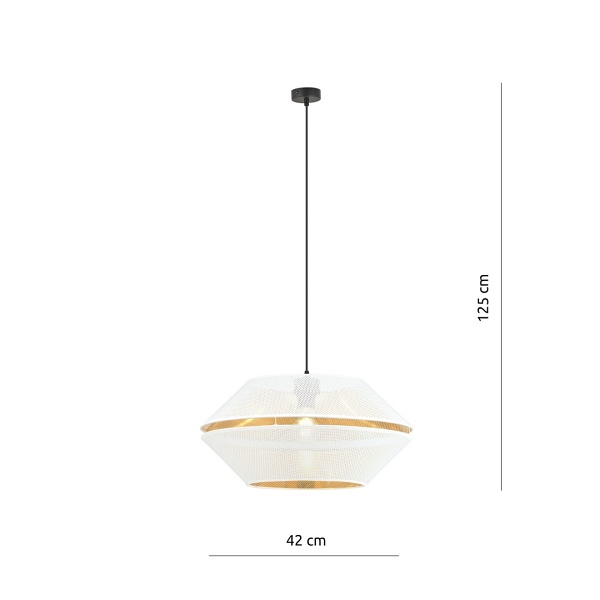 Lampa wisząca MALIA 1 WHITE/GOLD