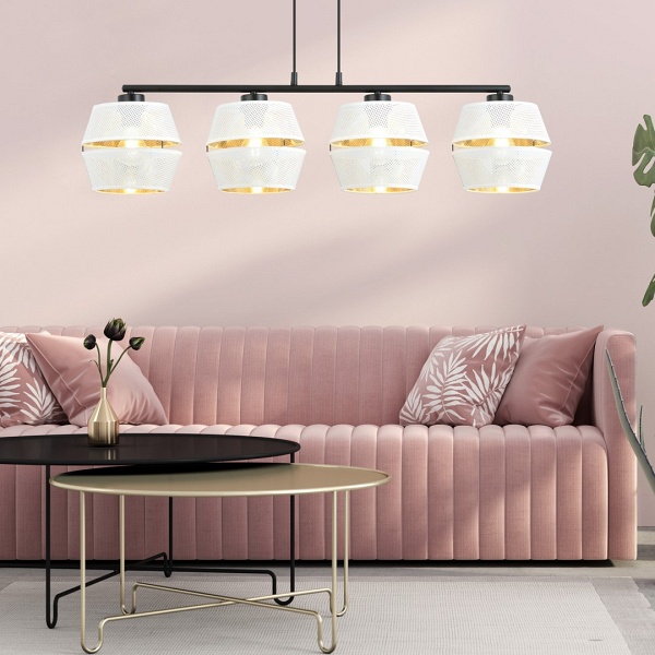 Lampa wisząca MALIA 4 WHITE/GOLD