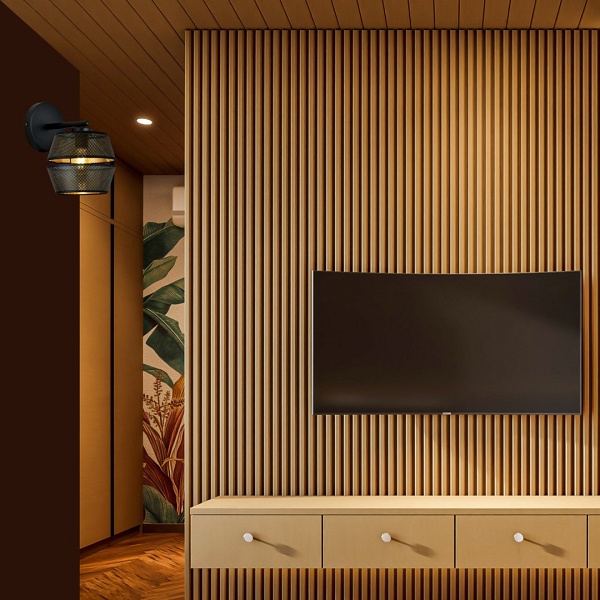 Kinkiet MALIA K1 BLACK/GOLD