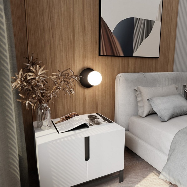 Kinkiet OSLO K1 BLACK/OPAL