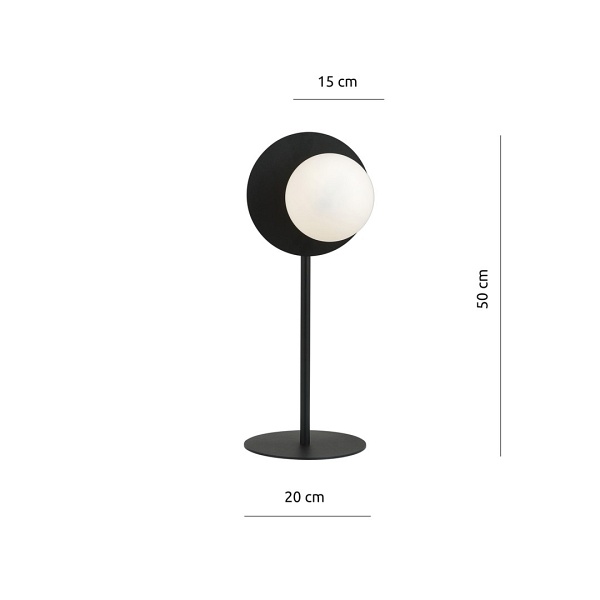 Lampa OSLO LN BLACK/OPAL