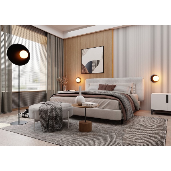 Lampa podłogowa OSLO LP BLACK/OPAL
