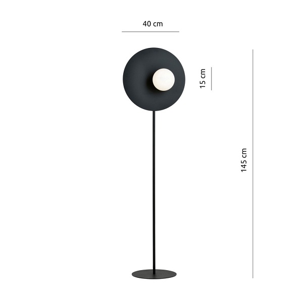 Lampa podłogowa OSLO LP BLACK/OPAL