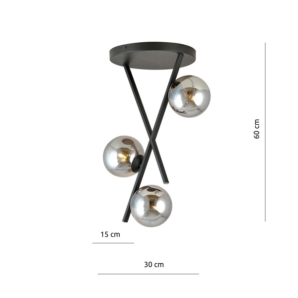 Lampa sufitowa RIVER 3 GRAFIT