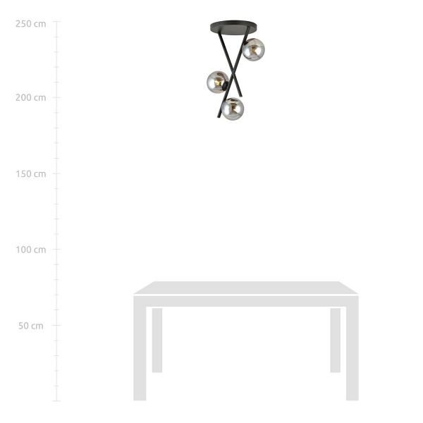 Lampa sufitowa RIVER 3 GRAFIT