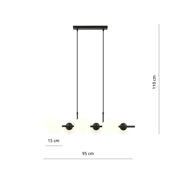 Lampa wisząca RORY 6 OPAL