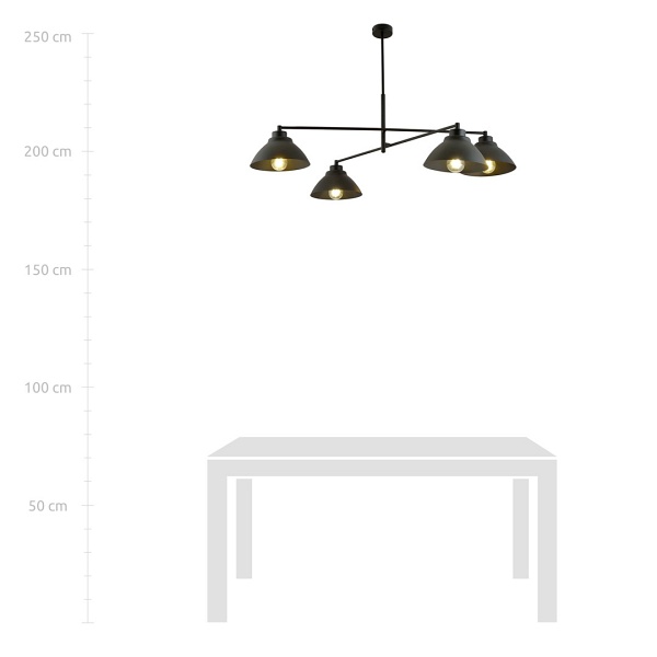 Lampa sufitowa MAVERICK 4 BLACK