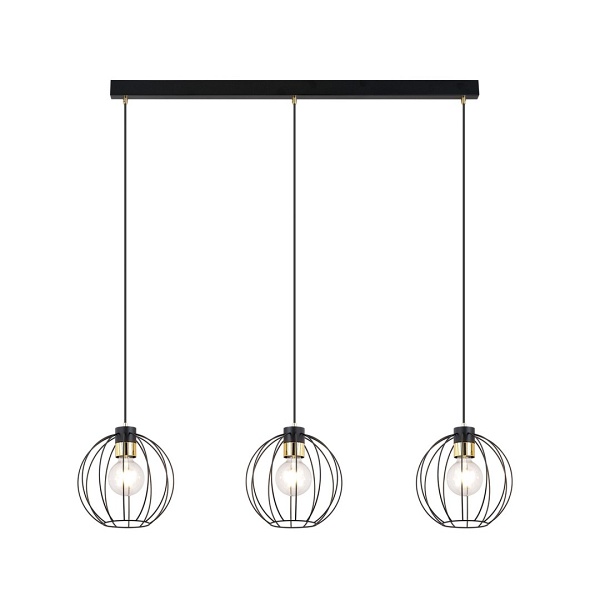 Lampa wisząca GINO 3 BLACK/GOLD