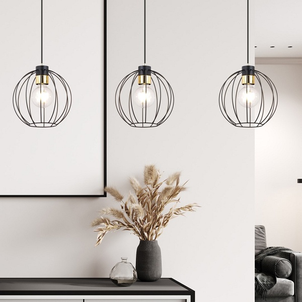 Lampa wisząca GINO 3 BLACK/GOLD