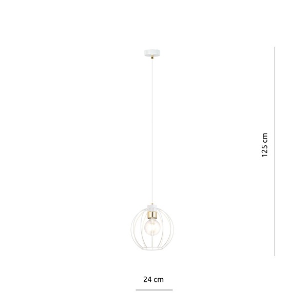 Lampa wisząca GINO 1 WHITE/GOLD