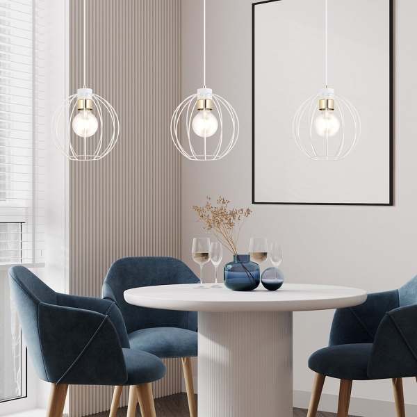 Lampa wisząca GINO 3 WHITE/GOLD