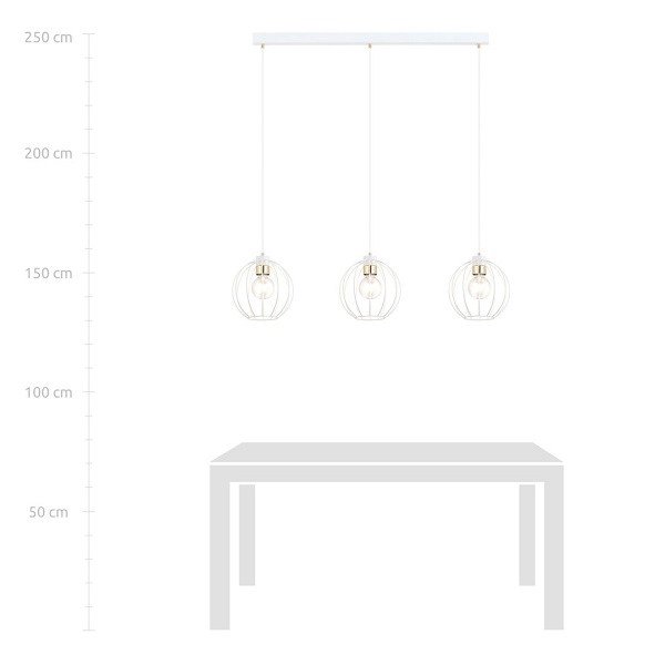 Lampa wisząca GINO 3 WHITE/GOLD