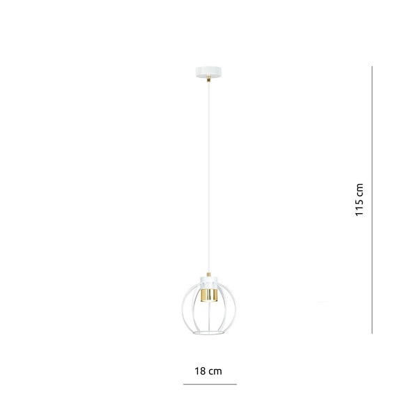 Lampa wisząca AJAX 1 WHITE/GOLD