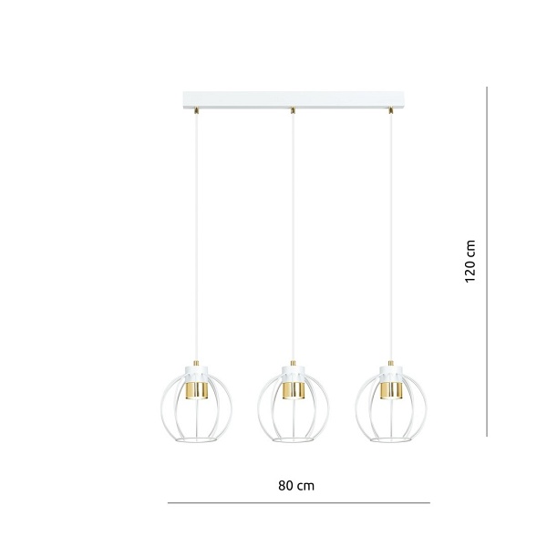 Lampa wisząca AJAX 3 WHITE/GOLD