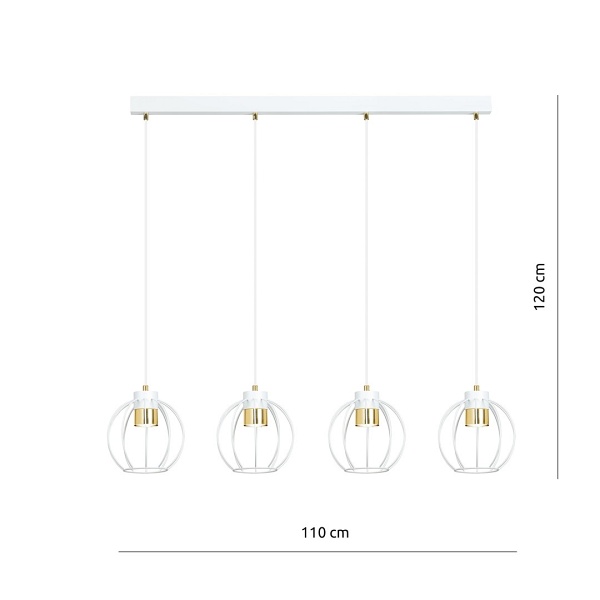 Lampa wisząca AJAX 4 WHITE/GOLD