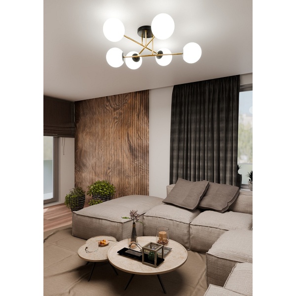 Lampa sufitowa MAGNUM 6 BL OPAL