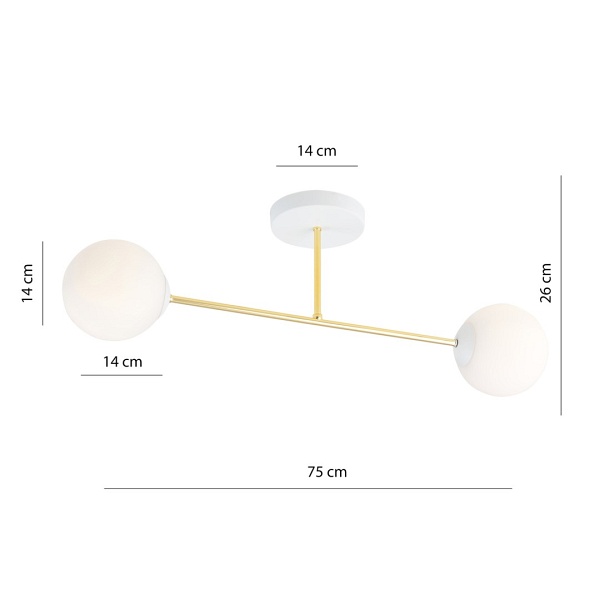 Lampa sufitowa MAGNUM 2 WH OPAL