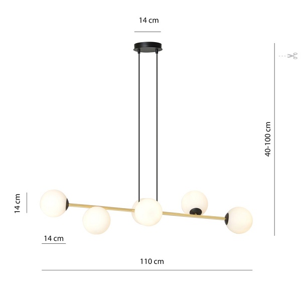 Lampa wisząca GRAVITY 6 BL OPAL