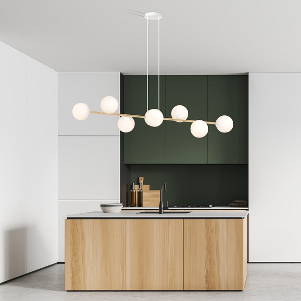 Lampa wisząca GRAVITY 8 WH GOLD - Emibig