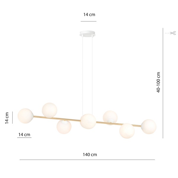 Lampa wisząca GRAVITY 8  WH GOLD